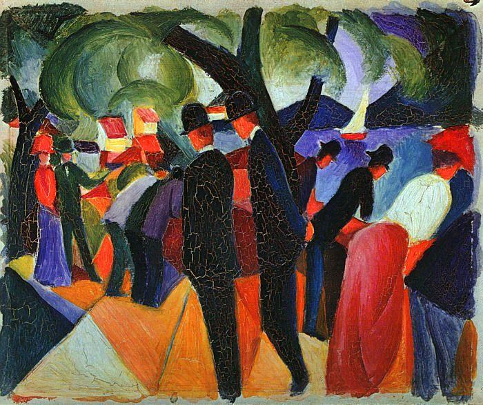 August Macke A Stroll on the Bridge